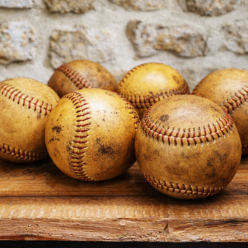 balles de baseball usa cuir vintage patiné décoration baseball