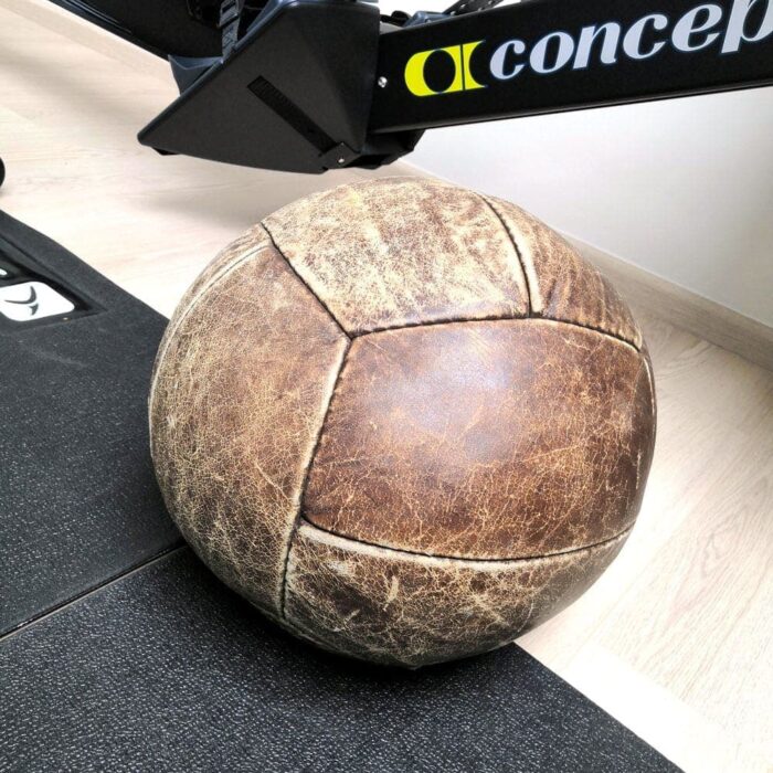 Balle Médecine Vintage En Cuir - 4 Lb - Ancienne - Gym Et Musculation