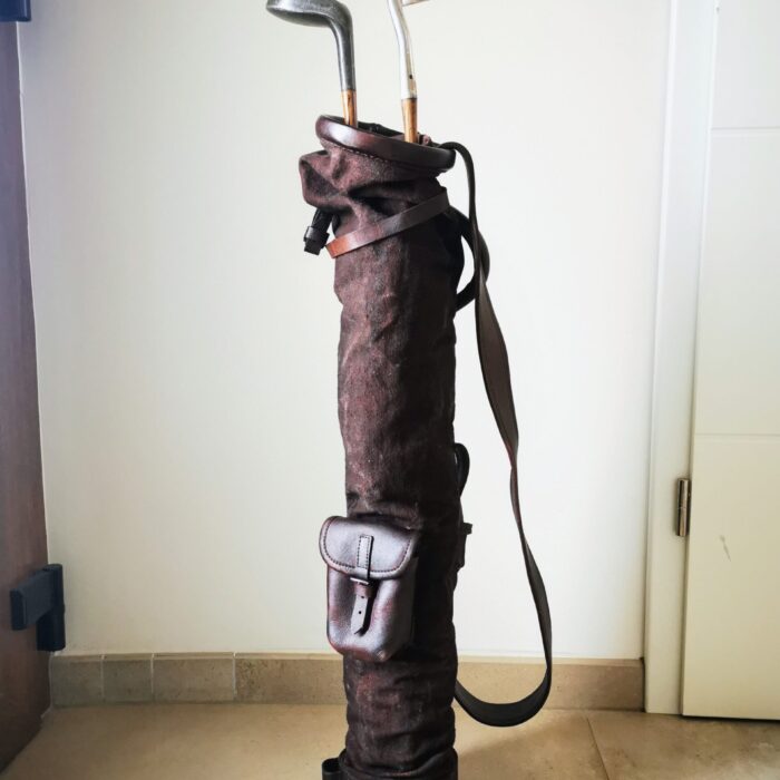 Sac de golf en Canva brun foncé