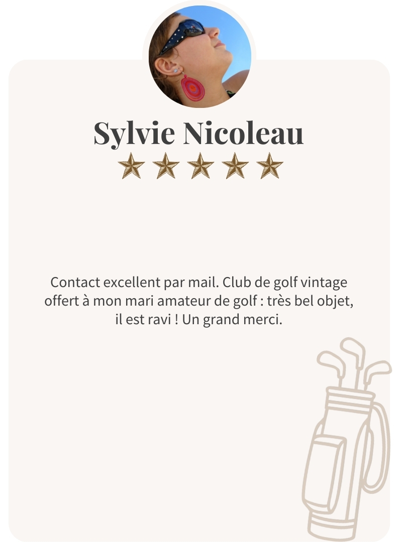 Club de golf vintage offert, produit apprécié