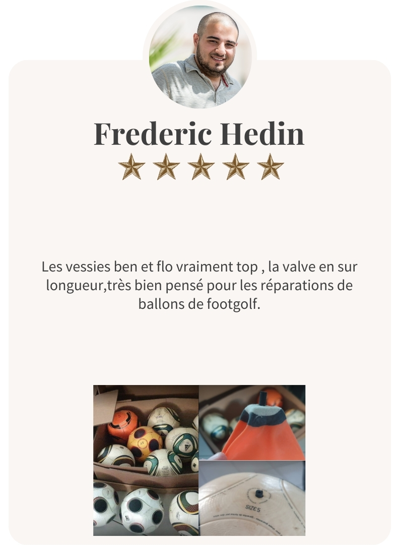 Vessies de footgolf de qualité fournies par Ben et Flo pour une réparation optimale