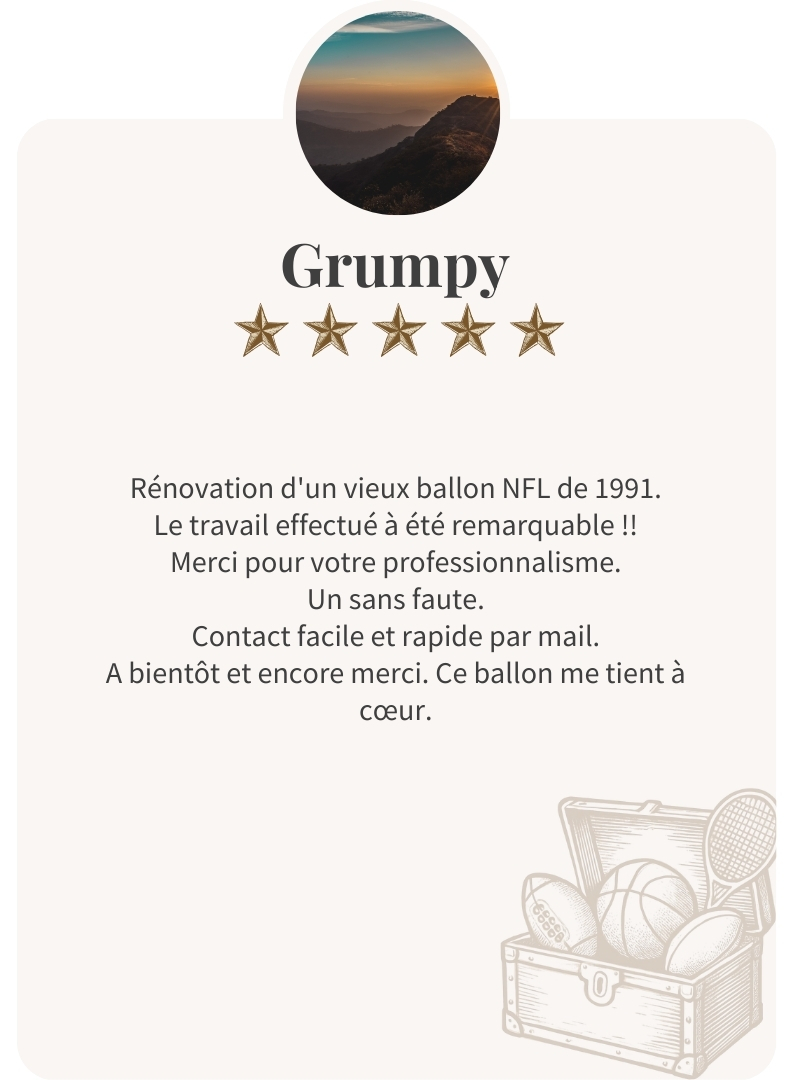 Ballon NFL vintage de 1991 rénové par Ben & Flo avec succès.