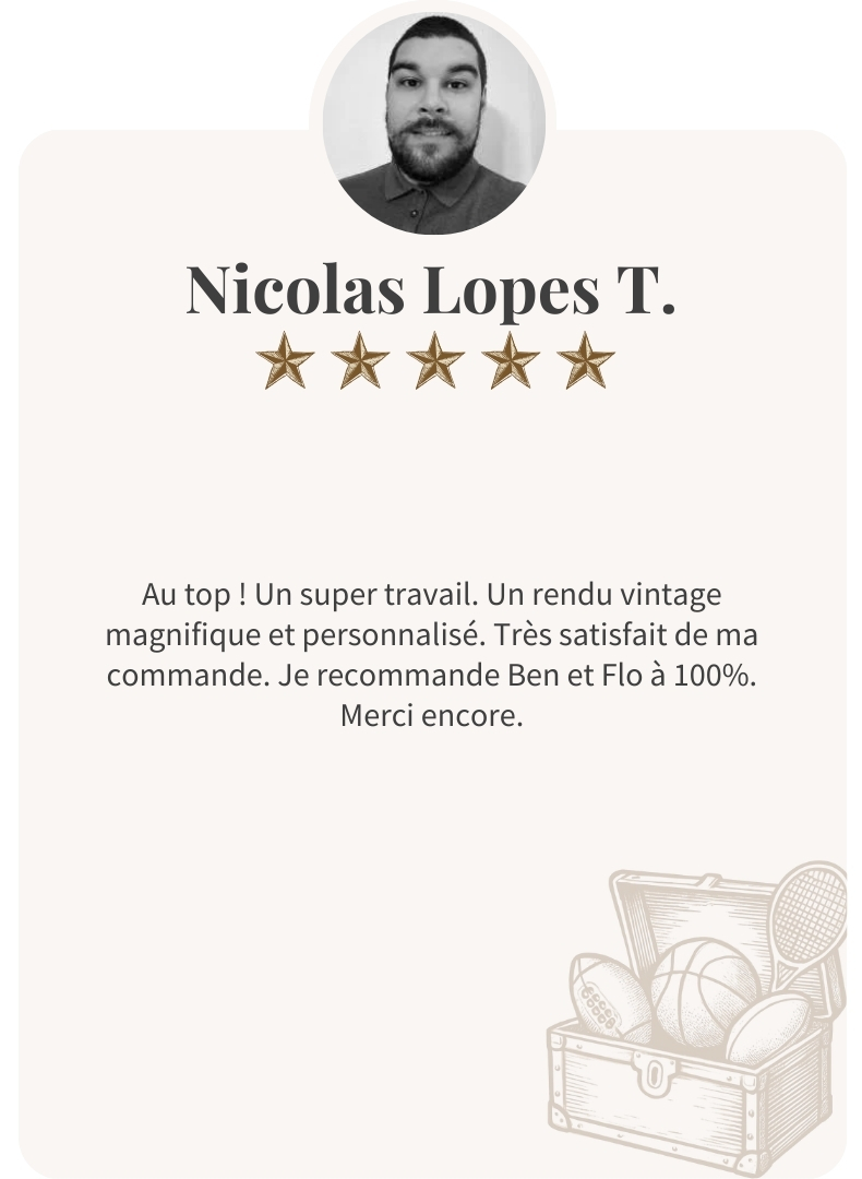 Nicolas partage son avis sur un ballon vintage personnalisé