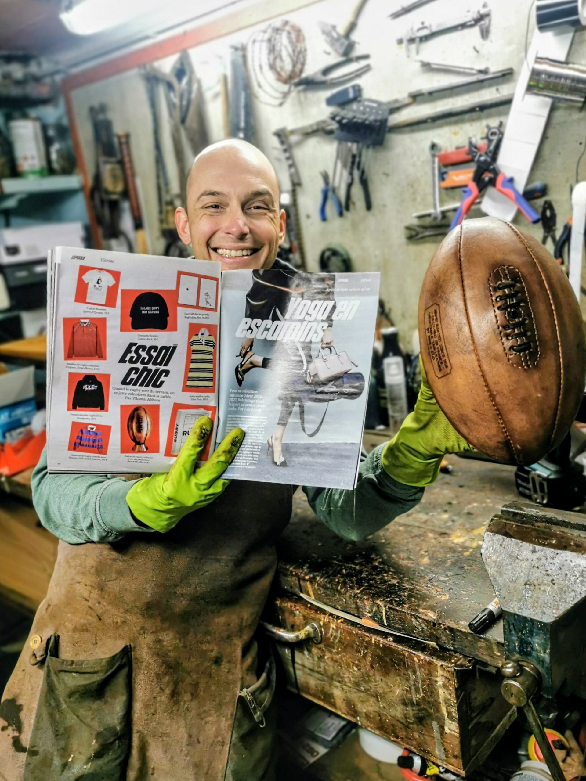 meilleur idee cadeau rugby ballon cuir artisanal ben atelier magazine equipe