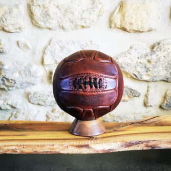 Mini ballon de foot brun en cuir véritable