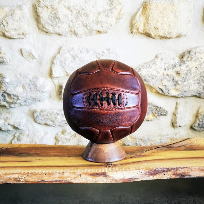 Mini ballon de foot brun en cuir véritable