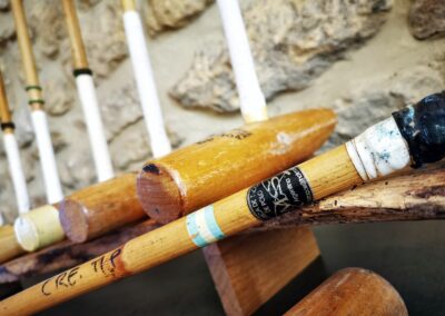 Détails d'un maillet de polo vintage