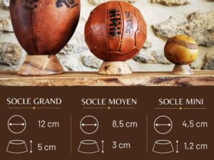 Socles pour ballon de différentes tailles avec mesures