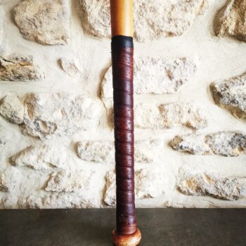 Grip en cuir véritable sur batte de baseball bois personnalisable