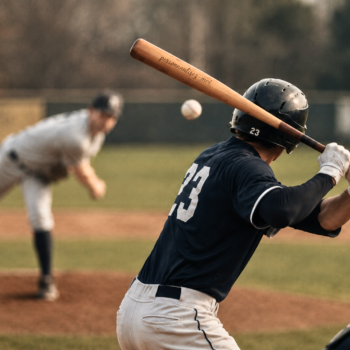 Batte de baseball bois utilisée par un joueur de baseball en France